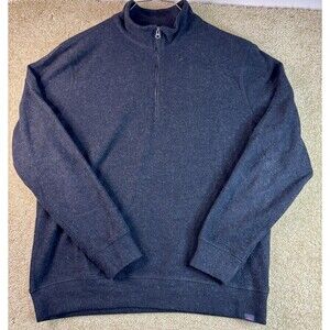 Faherty Sweater Mens Large Charcoal Gray Quarter Zip Pullover Long Sleeve Knit